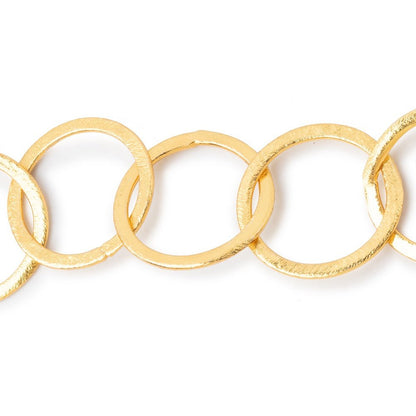23mm 22kt Gold plated Brushed Round Link Chain