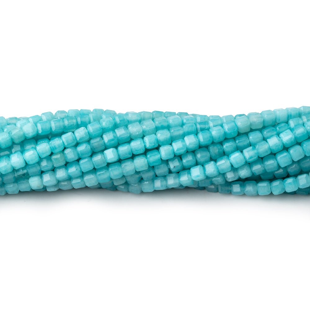 2.3mm Amazonite Micro Faceted Cube Beads 12.5 inch 132 pieces