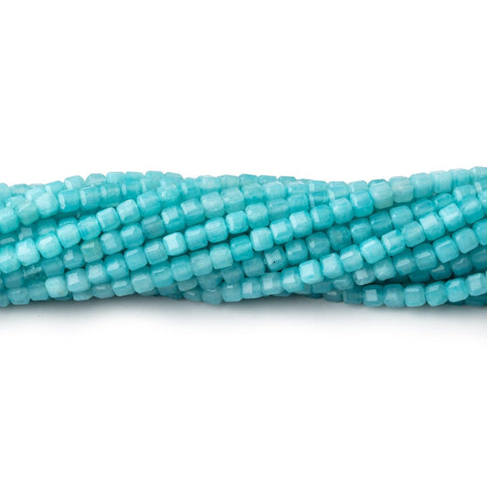 2.3mm Amazonite Micro Faceted Cube Beads 12.5 inch 132 pieces