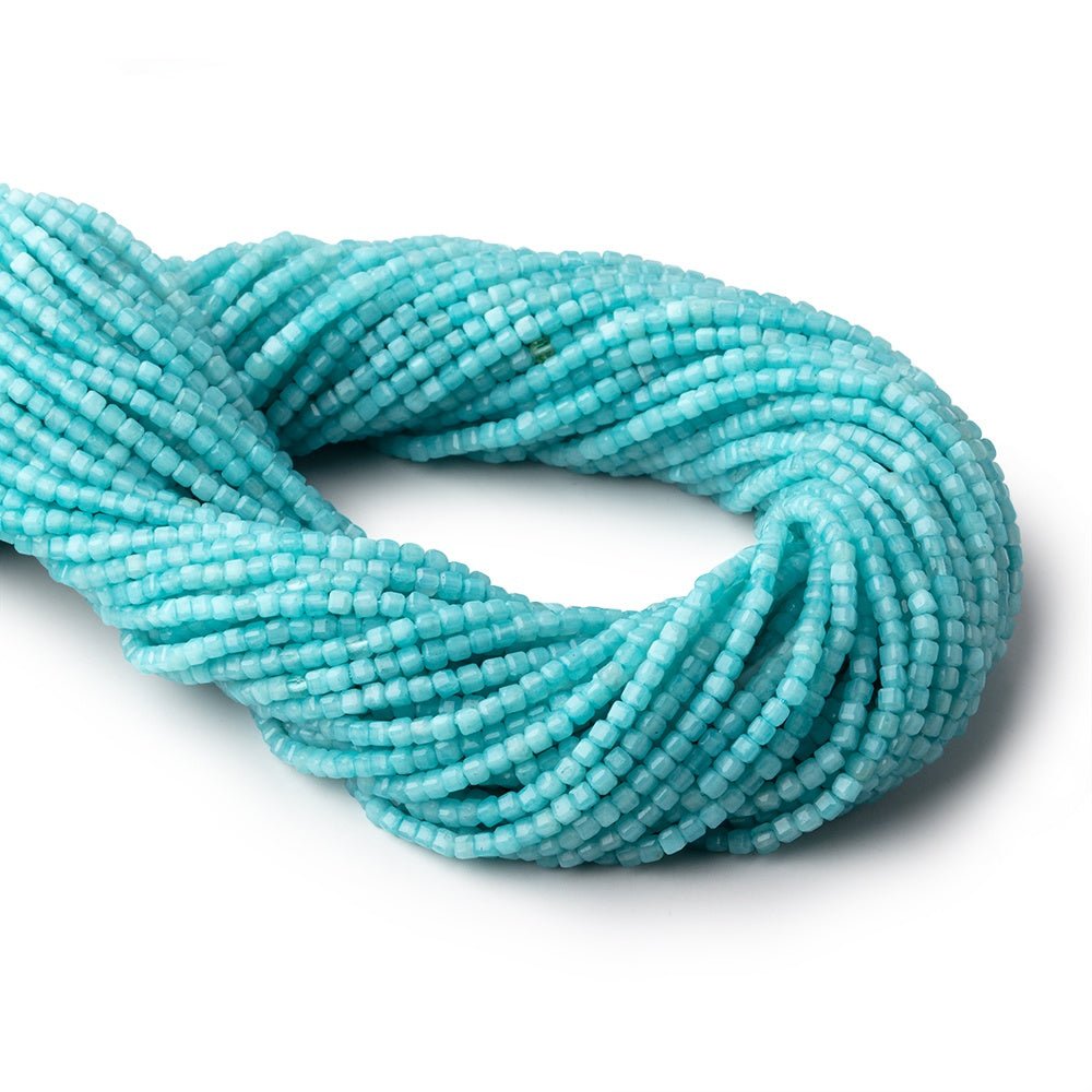 2.3mm Amazonite Micro Faceted Cube Beads 12.5 inch 132 pieces