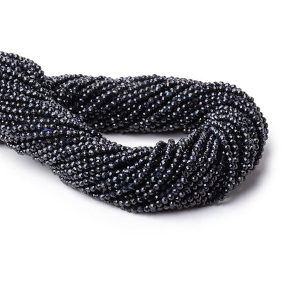 2.3mm Blue Sapphire Micro Faceted Round Beads 12.5 inch 140 pieces