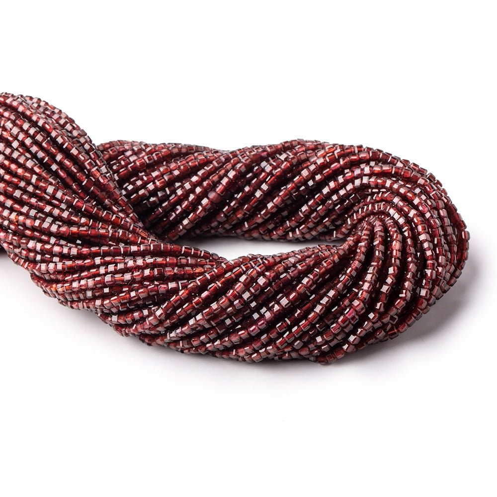 2.3mm Garnet Micro Faceted Cube Beads 12.5 inch 142 pieces
