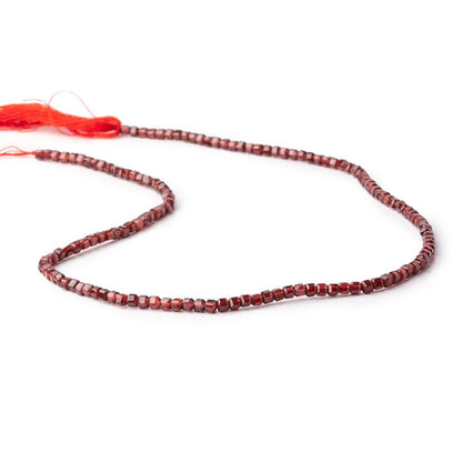 2.3mm Garnet Micro Faceted Cube Beads 12.5 inch 142 pieces