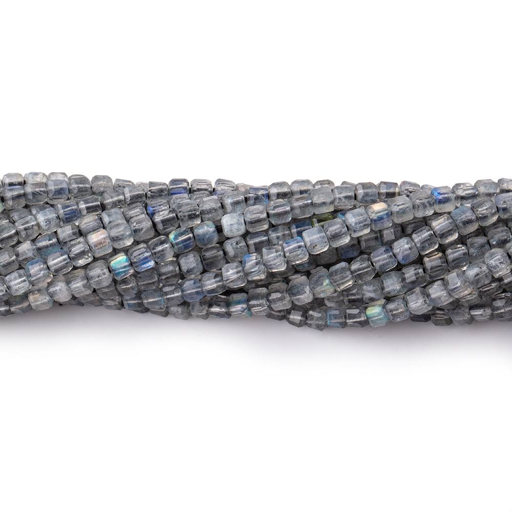 2.3mm Labradorite Micro Faceted Cube Beads 12.5 inch 139 pieces