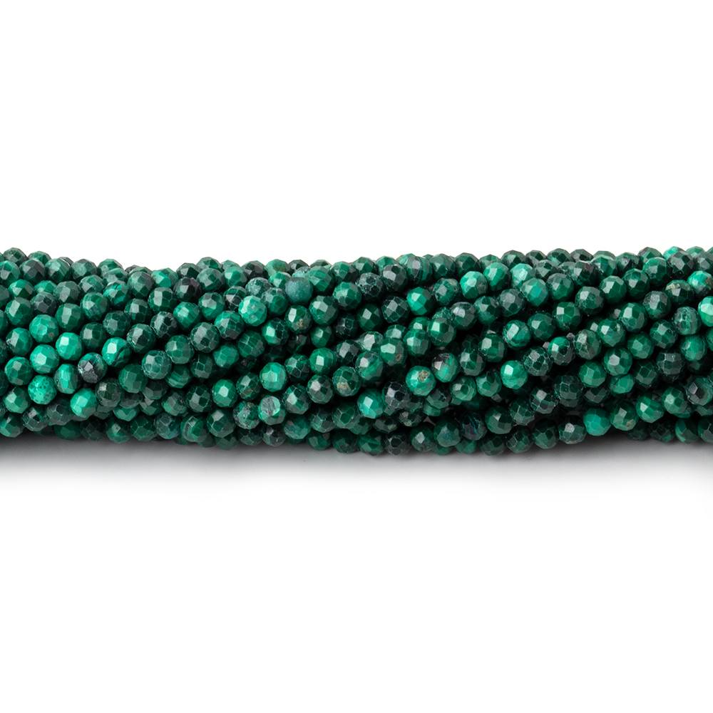 2.3mm Malachite Micro Faceted Rondelle Beads 13 inch 154 pieces