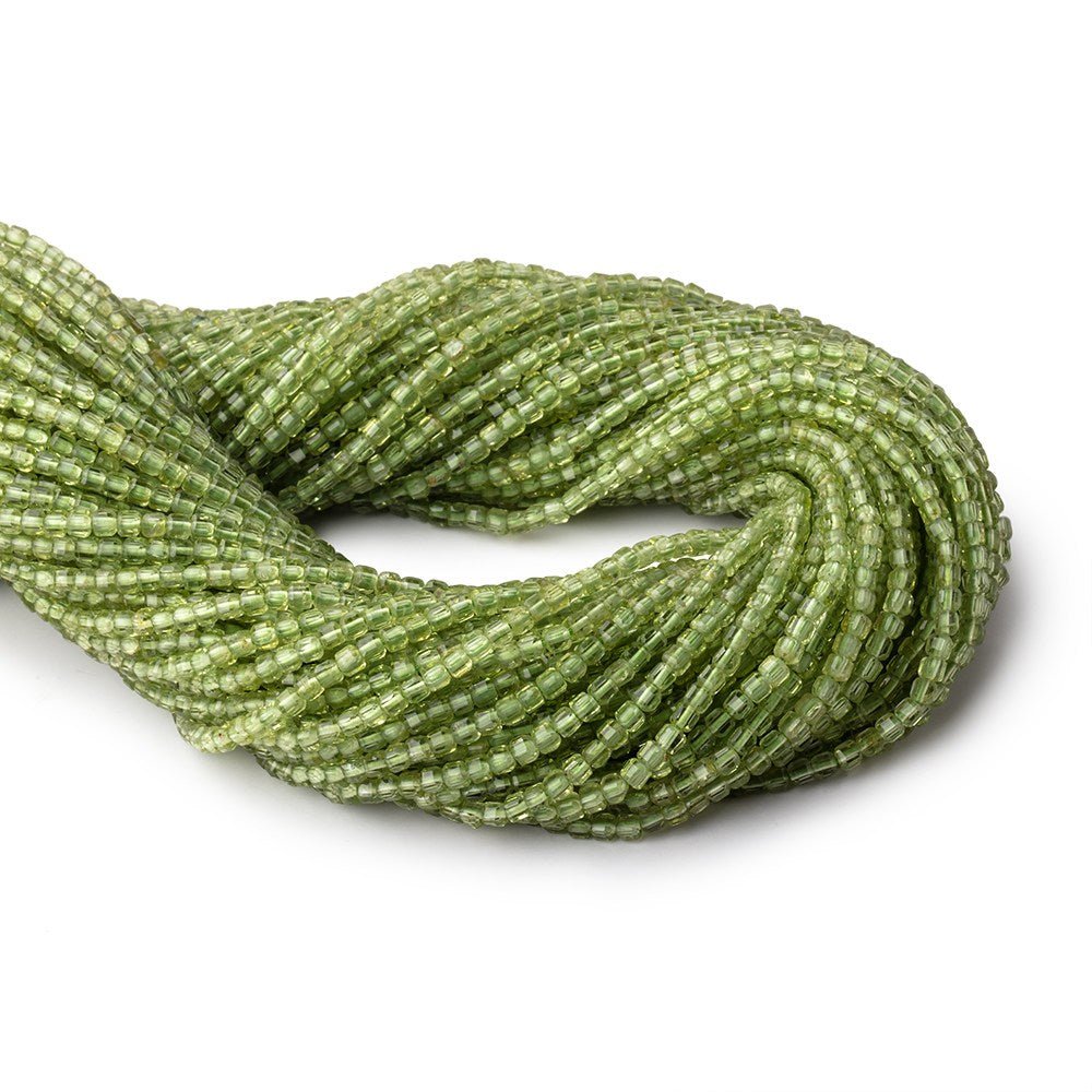2.3mm Peridot Micro Faceted Cube Beads 12.5 inch 132 pieces