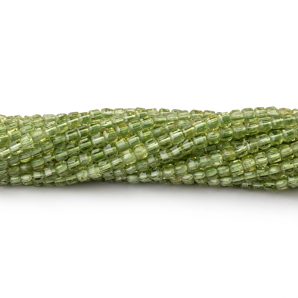 2.3mm Peridot Micro Faceted Cube Beads 12.5 inch 132 pieces