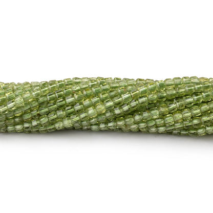 2.3mm Peridot Micro Faceted Cube Beads 12.5 inch 132 pieces
