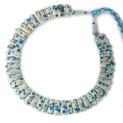 23x10-28x11mm K2 Azurite Granite "K2 Jasper" double drilled plain fancy shape collar 45 beads