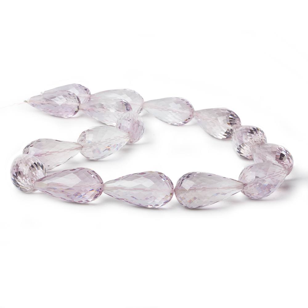 23x11-25x13mm Pink Amethyst Straight Drilled Tear Drops 14 inch 15 Beads