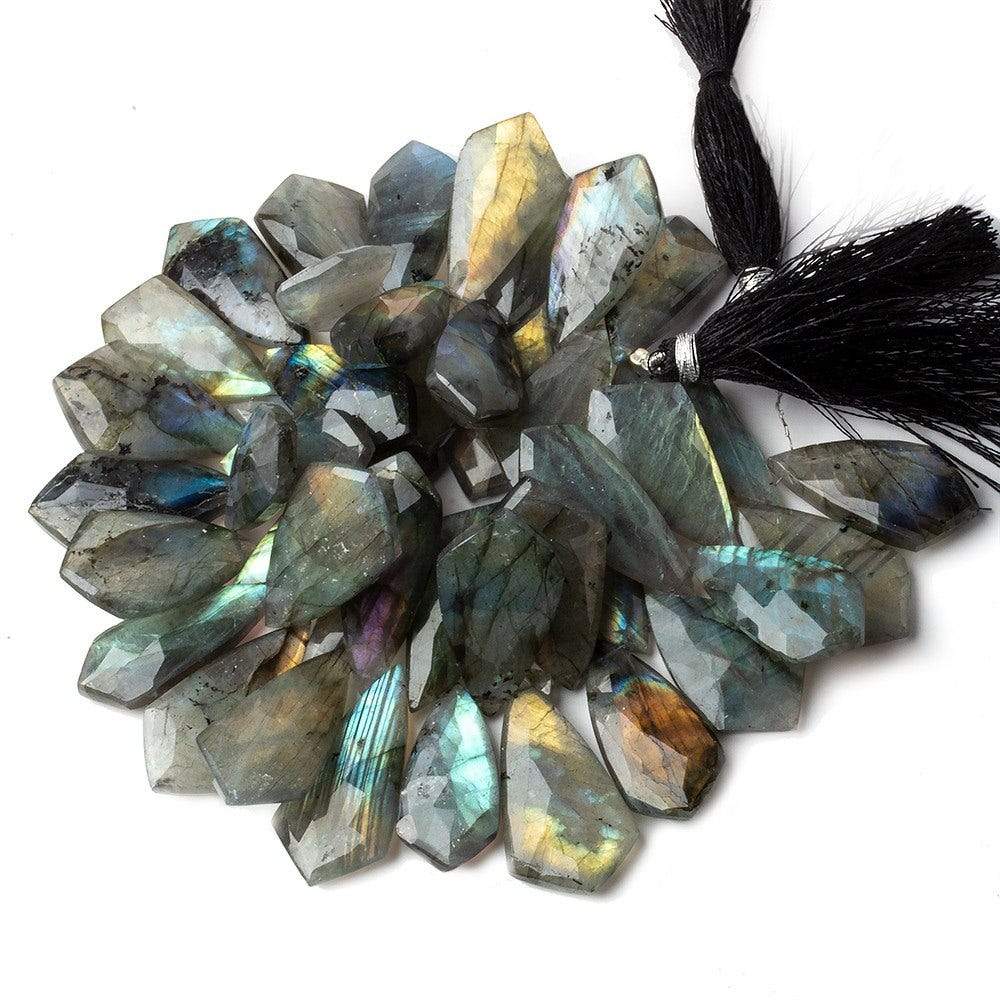23x13-29x17mm Labradorite Faceted Shield Beads 8 inch 41 pieces AA