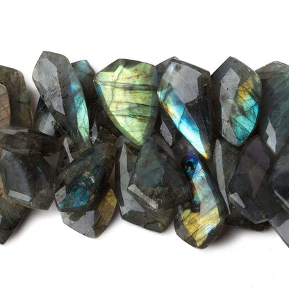 23x13-29x17mm Labradorite Faceted Shield Beads 8 inch 41 pieces AA