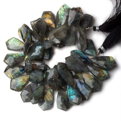 23x13-29x17mm Labradorite Faceted Shield Beads 8 inch 41 pieces AA