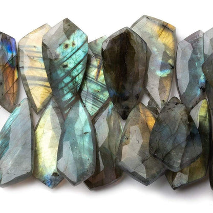 23x13-29x17mm Labradorite Faceted Shield Beads 8 inch 41 pieces AA