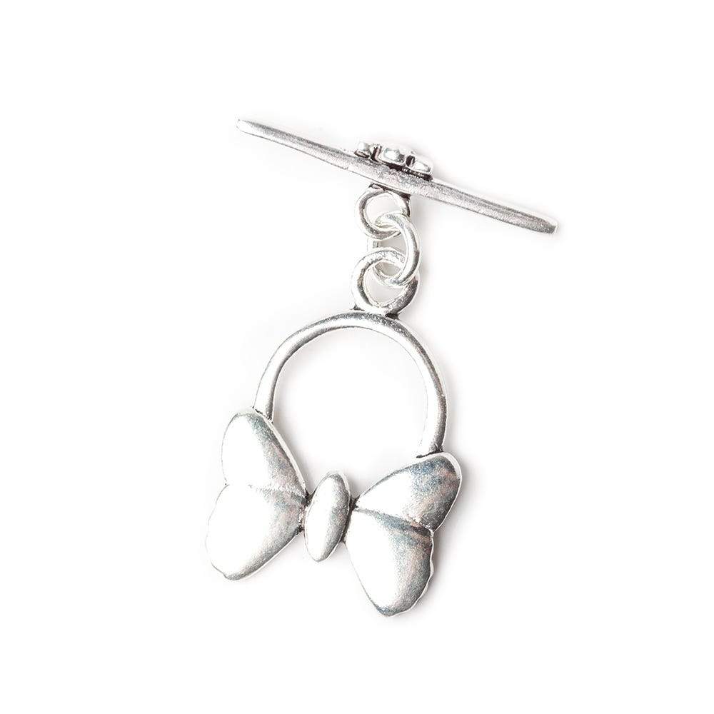 23x15mm Sterling Silver Toggle with Butterfly 1 Finding