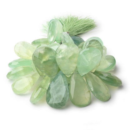 23x17-32x20mm Prehnite Faceted Pear Beads 7 inch 35 pieces