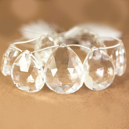23x17-35x27mm Crystal Quartz Faceted Pears