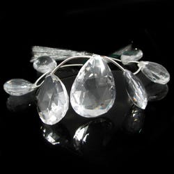 23x17-35x27mm Crystal Quartz Faceted Pears
