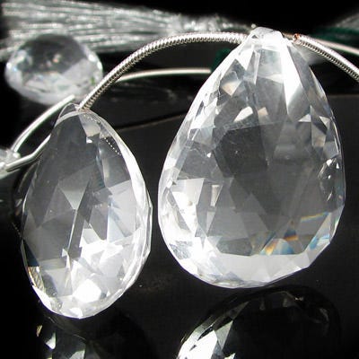 23x17-35x27mm Crystal Quartz Faceted Pears