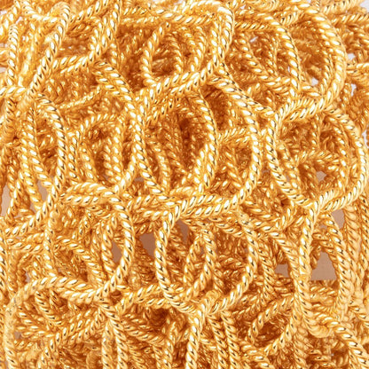 23x18mm & 16mm 22kt Gold Plated Twisted Satin Oval & Round Link Chain