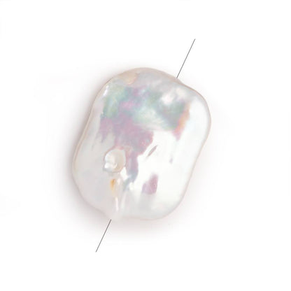 23x19-27x21mm Rosé White Rectangle Freshwater Pearl Focal 1 piece