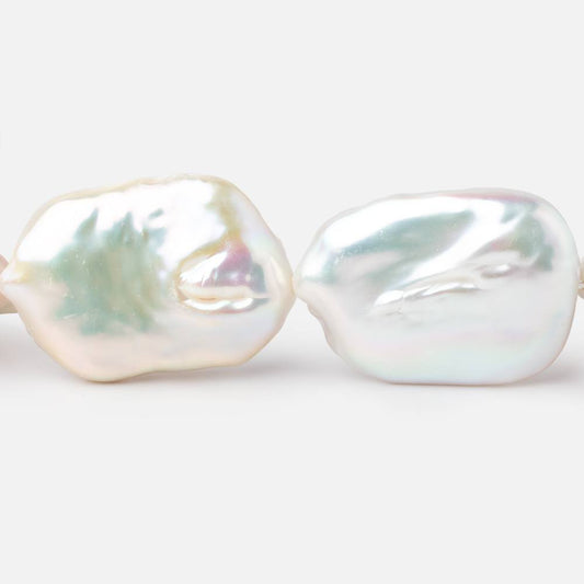 23x19-27x21mm Rosé White Rectangle Freshwater Pearls 15 inch 14 beads AA