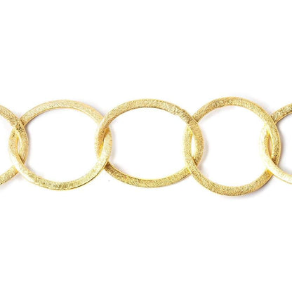 23x20mm & 22mm 22kt Gold plated Brushed Oval & Roval  Link Chain by the foot
