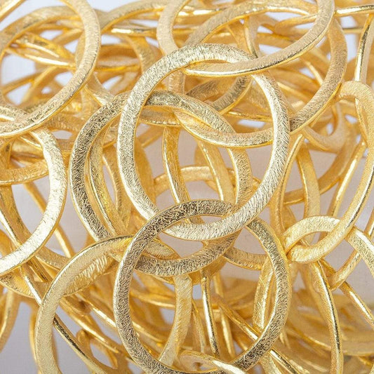 23x20mm & 22mm 22kt Gold plated Brushed Oval & Roval  Link Chain by the foot