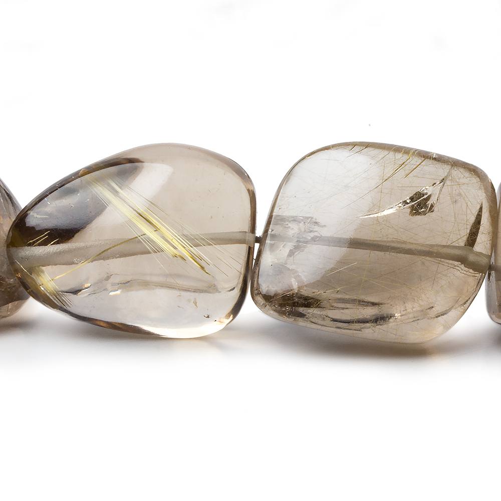 23x21-30x18mm Rutilated Quartz plain nugget beads 14 inch 20 pieces AA
