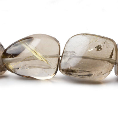 23x21-30x18mm Rutilated Quartz plain nugget beads 14 inch 20 pieces AA