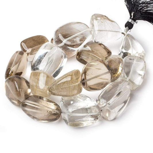 23x21-30x18mm Rutilated Quartz plain nugget beads 14 inch 20 pieces AA