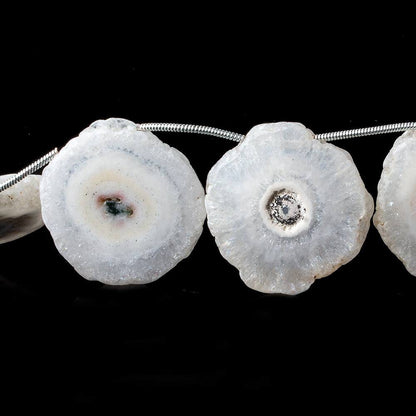 23x24-26x20mm Solar Quartz top drilled Natural Slice Beads 8 inch 8 pieces