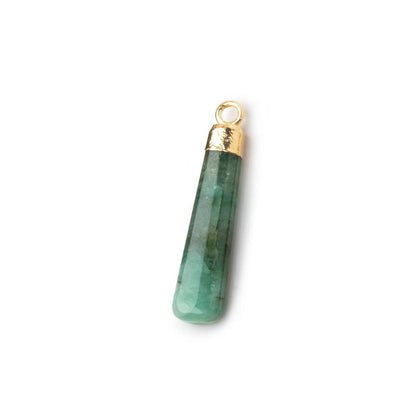 23x6mm Gold Leafed Emerald Plain Pear Pendant 1 piece