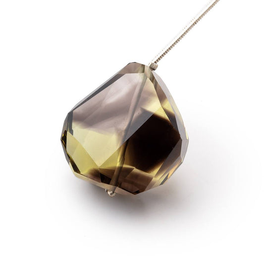 24-26mm Bi-Color Quartz Faceted Nugget 1 Focal Bead