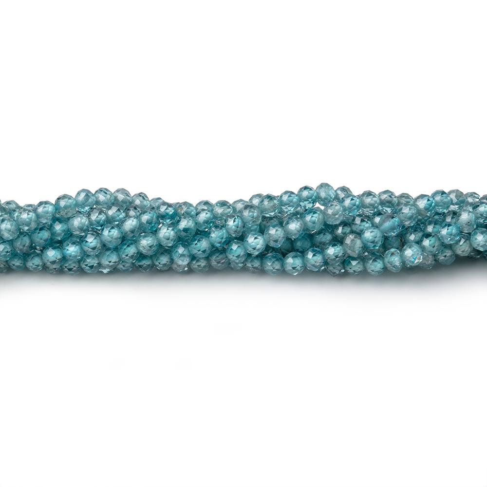 2.4mm Blue Zircon Micro Faceted Rondelle Beads 13 inch 160 pieces AA