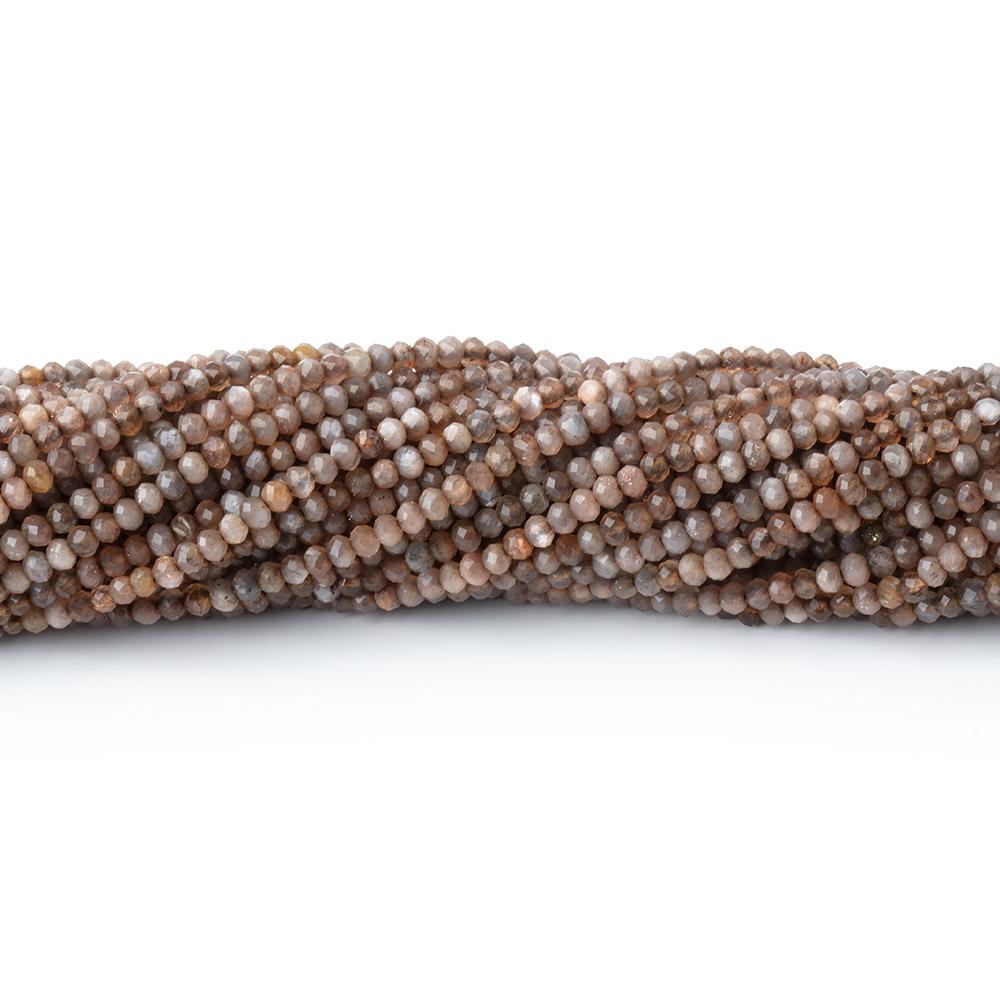 2.4mm Golden Sheen Moonstone Micro Faceted Rondelles 12.75 inch 174 Beads