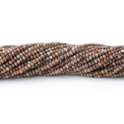2.4mm Golden Sheen Moonstone Micro Faceted Rondelles 12.75 inch 174 Beads