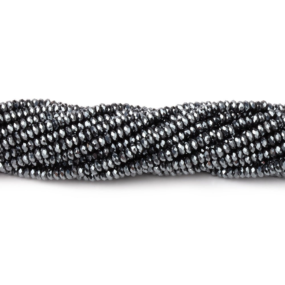 2.4mm Hematite Micro Faceted Heishi 12.5 inch 250 Beads AA