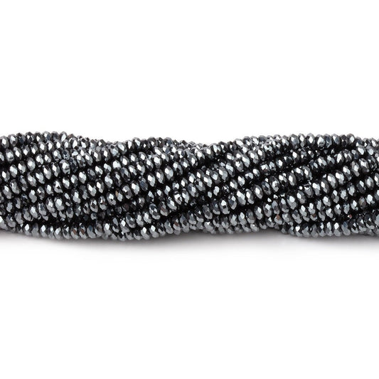 2.4mm Hematite Micro Faceted Heishi 12.5 inch 250 Beads AA