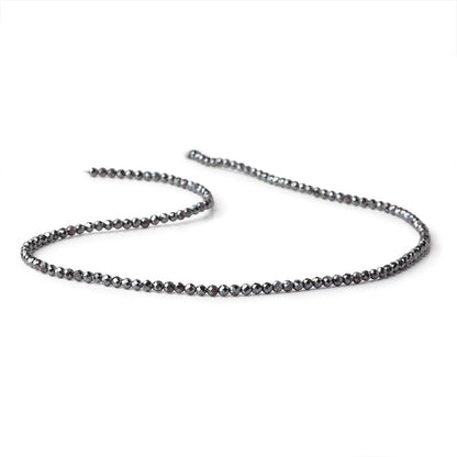 2.4mm Hematite Micro Faceted Round Beads 12.5 inch 140 pieces