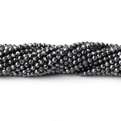 2.4mm Hematite Micro Faceted Round Beads 12.5 inch 140 pieces
