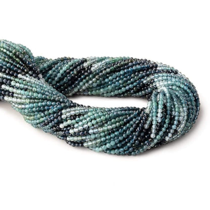 2.4mm Indicolite Tourmaline Micro Faceted Round Beads 12.5 inch 146 pieces AAA