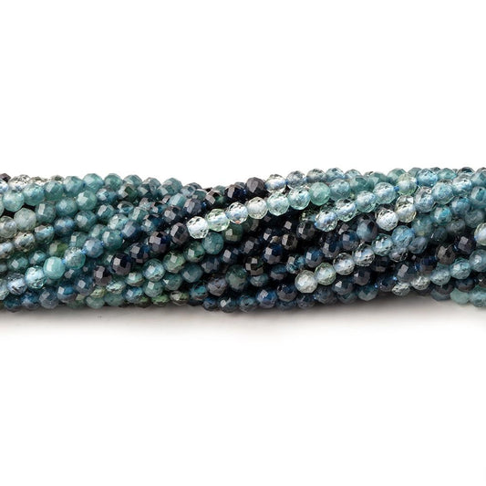 2.4mm Indicolite Tourmaline Micro Faceted Round Beads 12.5 inch 146 pieces AAA