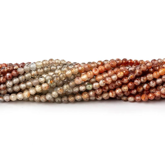 2.4mm Multi Color Zircon Micro Faceted Round Beads 12.5 inch 142 pieces AA