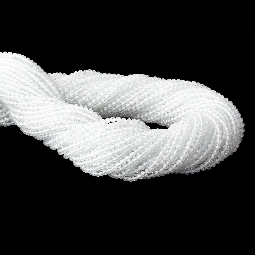 2.4mm Natural White Topaz Micro Faceted Rondelles 12.5 inch 144 beads