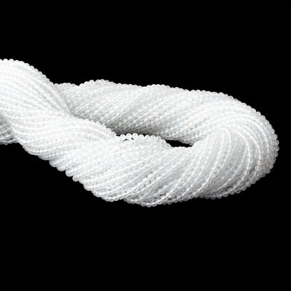 2.4mm Natural White Topaz Micro Faceted Rondelles 12.5 inch 144 beads