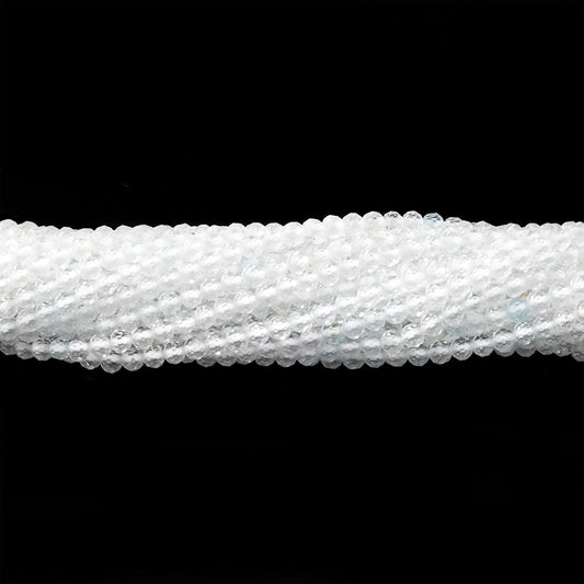 2.4mm Natural White Topaz Micro Faceted Rondelles 12.5 inch 144 beads