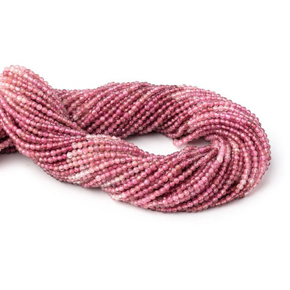 2.4mm Pink Tourmaline Micro Faceted Round Beads 12.5 inch 144 pieces