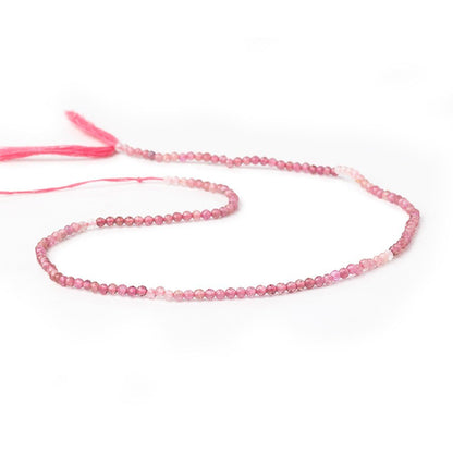 2.4mm Pink Tourmaline Micro Faceted Round Beads 12.5 inch 144 pieces