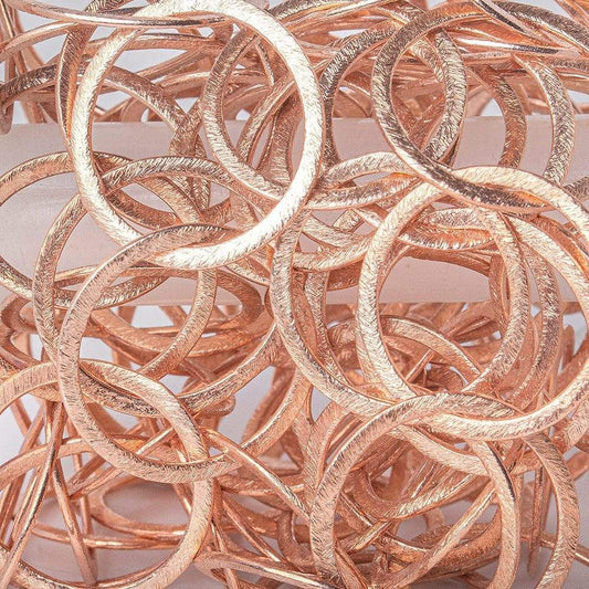 24mm Rose Gold Plated Brushed Round Link Chain